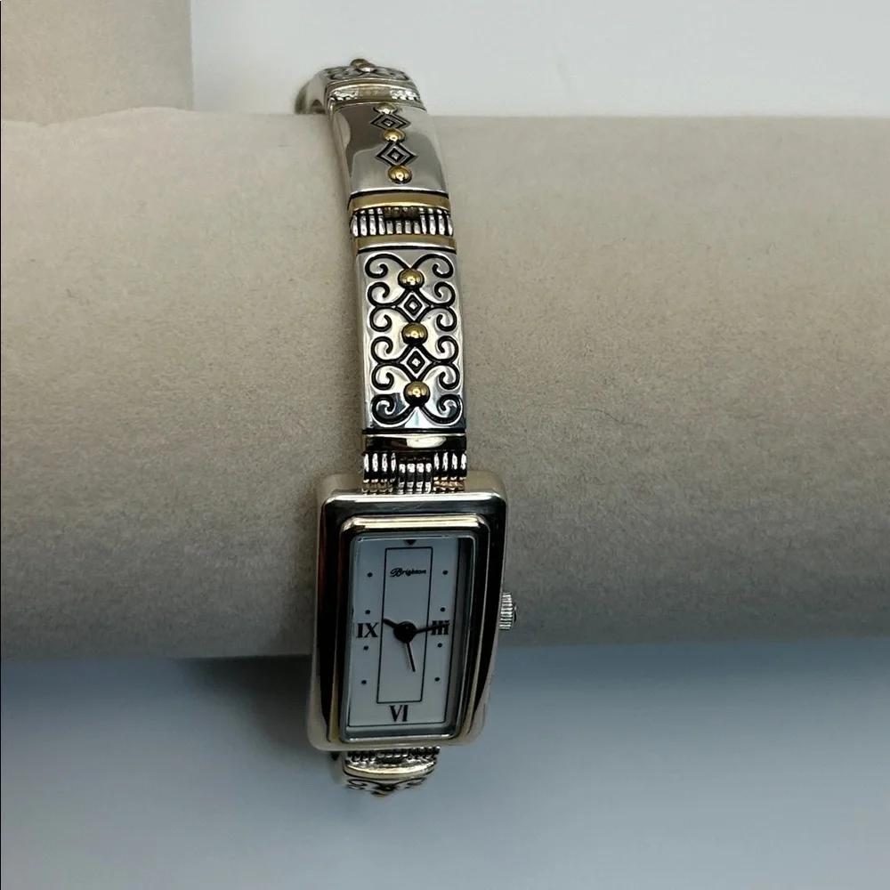 Brighton Aspen Watch Two-tone Silver Plated Bracelet Style New Battery